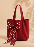 Red polka dot Side bow bag