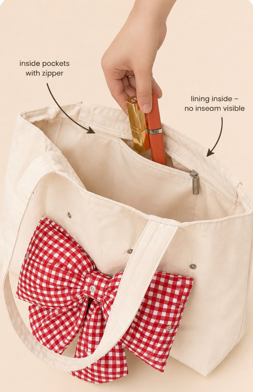 Red Side Bow bag