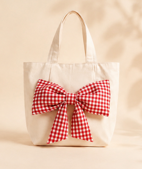 Red middle bow bag